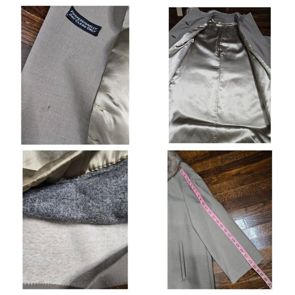 Vintage 1960s Swing Coat with Real Fur Collar - Picture 6 of 16